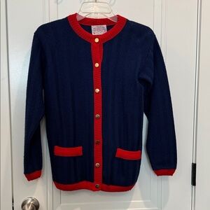 Vintage Pendleton Red and Navy Wool Knit